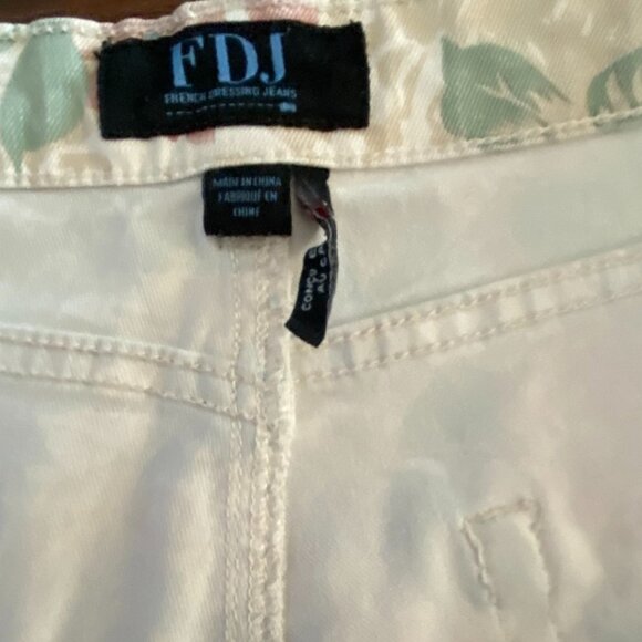 FDJ Stretchy Floral Print Denim Straight Leg Jeans Size 12 - Picture 3 of 6
